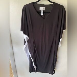 Joseph Ribkoff Black Dress with White Trim